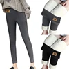 Winter Women Leggings Fleece Lined Velvet Keep Warm Pants High Waist Leggings Women Solid Comfortable Stretchy Thermal Plus Size 1