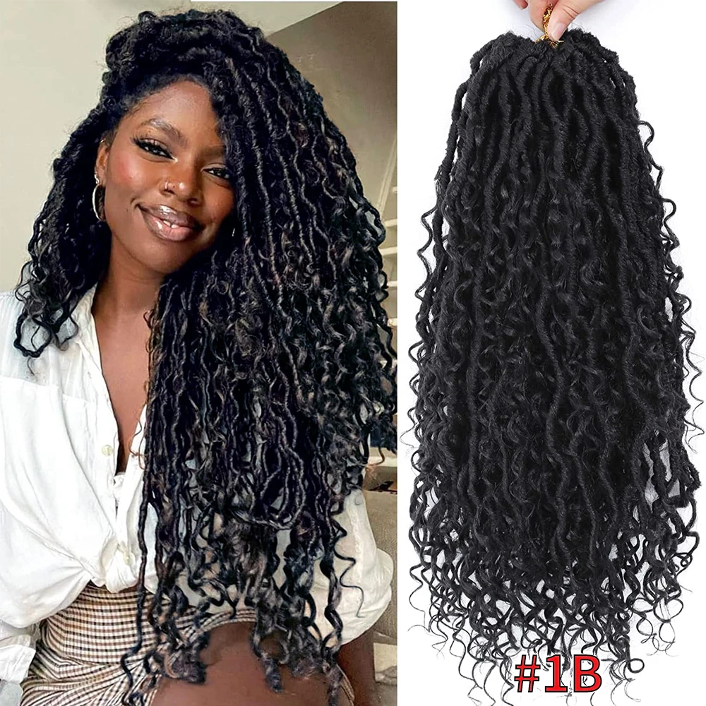 Curly River Locs Goddess Faux Locs Crochet Hair Pre-Looped Synthetic Braids Extensions Long Dreadlocks Braid Hair IPARTY braiding hair extensions dreadlock extensions braiding hair hair extensions crochet hair extensions