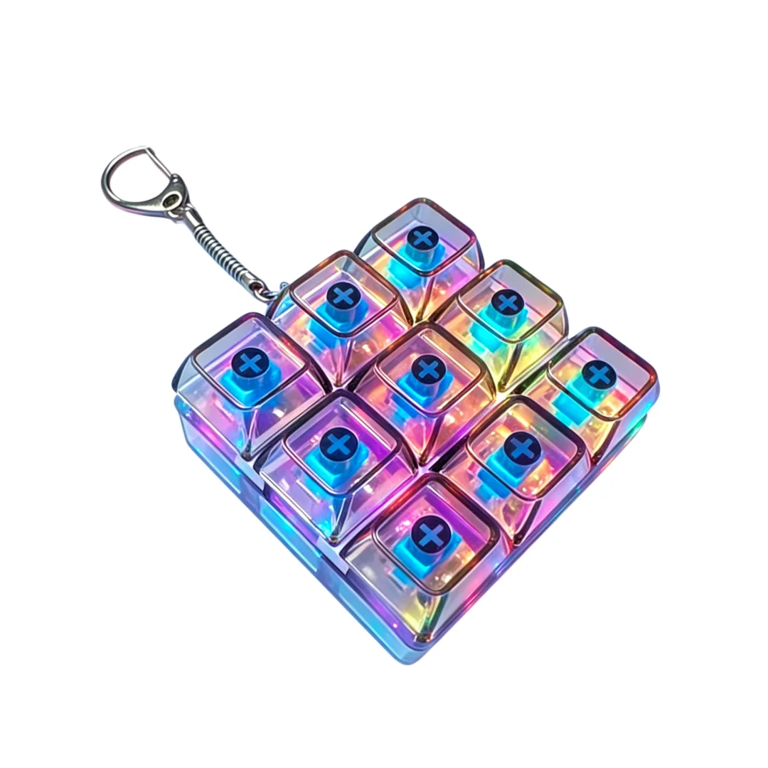 Luminescent Keyboard Keychain: Interactive Stress Relief & Portable Desk Accessory