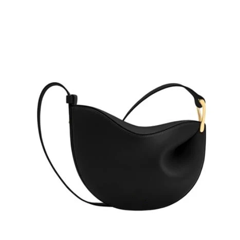 

Lychee Genuine Leather Pea Bag Women solid Brand Designer Color Folds Hobos Shoulder Messenger Bag Elegant Saddle Bag Female