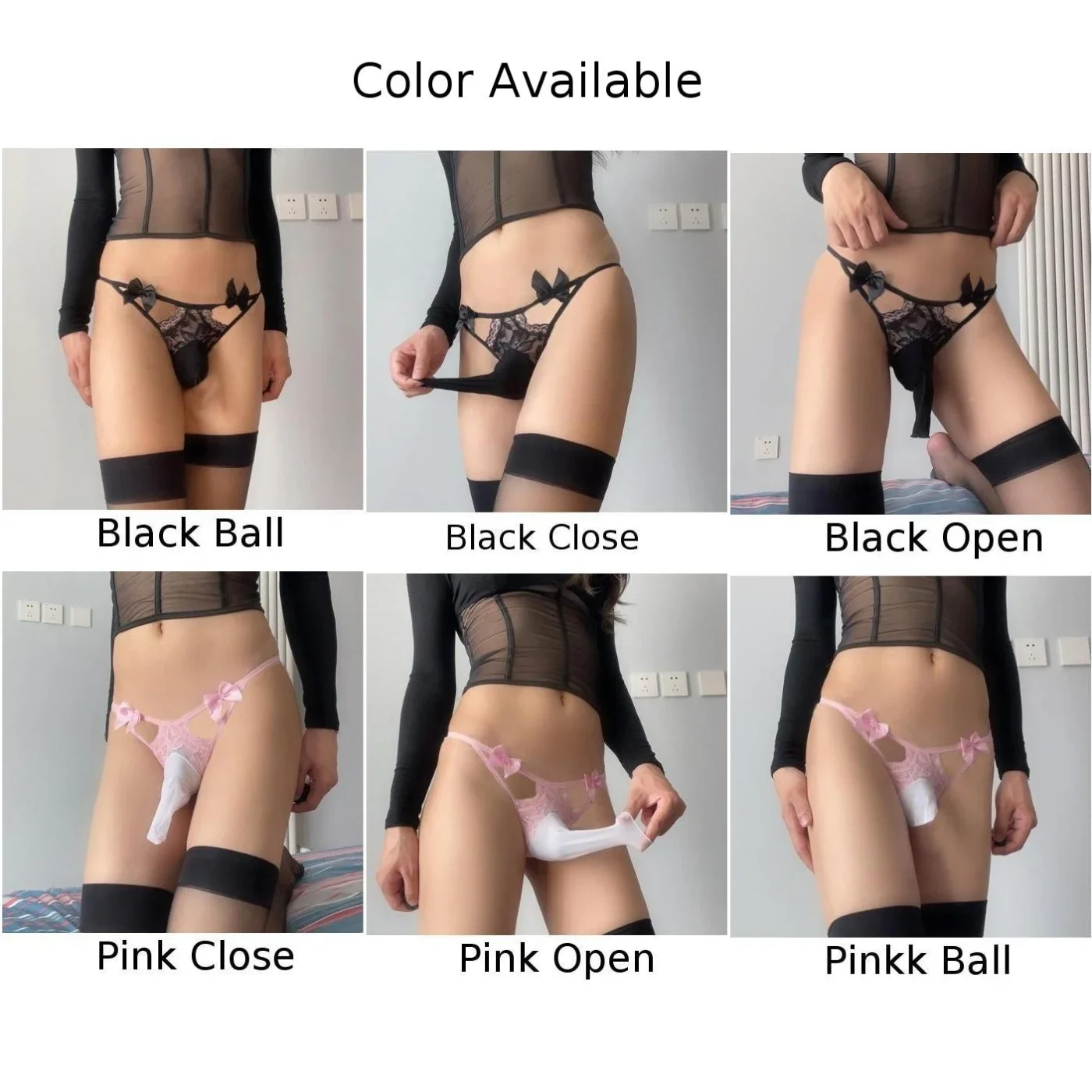 Open Close Sheath Lace T-back Thong Mens Sissy Pouch Panties Low Rise Ultra-thin Briefs G-String Crossdress Lingerie Underwear men stretch g string panties men stretch thong underwear
