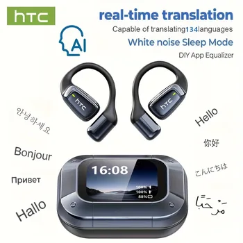 【AI Translator Earbuds】HTC NE25 Bluetooth Earphones LCD Touch Screen Sport Wireless Headphones Long Life with HD Mic 1