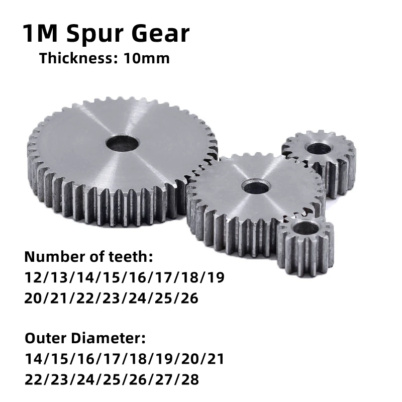 1pcs1ModeSpurGearTeethNumber1226TeethOuterDiameter14mm28mm