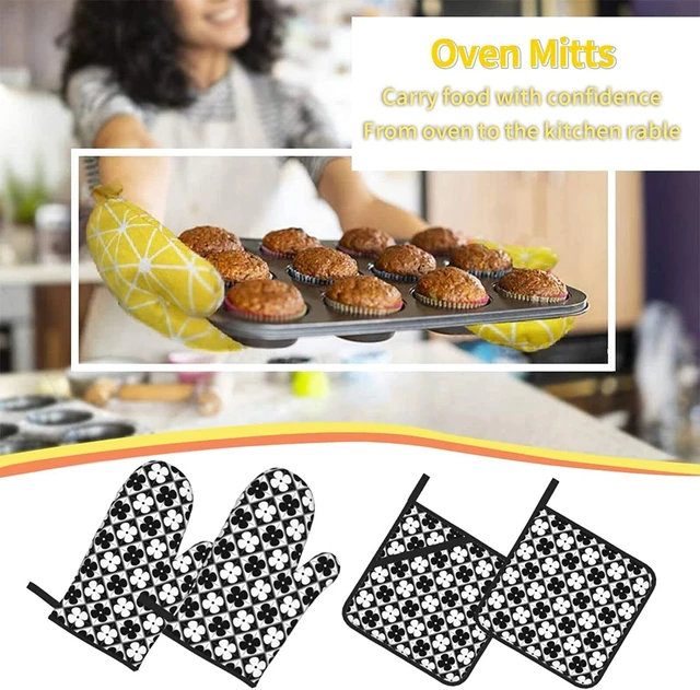 2022 new Oven Mitts And Pot Holders , Kitchen Oven Glove High Heat  Resistant 500 Degree Extra Long Oven Mitts And Potholder - AliExpress