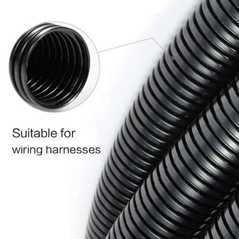 Corrugated Pipe 1/3/6M 7mm-28mm Car Cable Heat Resistant Insulation Tube Harness Motor Electrical Wire Protection