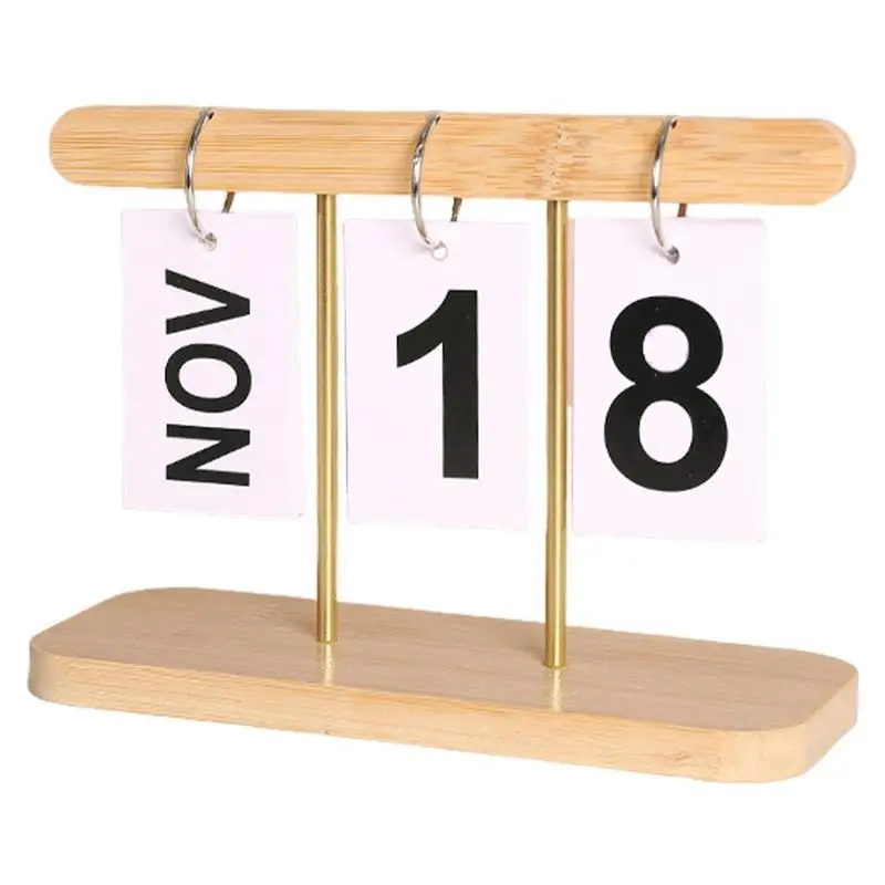 

Perpetual Calendar Wooden Desk Calendar Standing Turn Over Creative Chic Home Decoration Desk Calendar Large Display Rustic