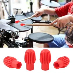 2pcs Silicone Drum Stick Head Rubber Sleeve Drumstick Mute Damper Drum Silent Practice Tips for Beginner Percussion Accessories