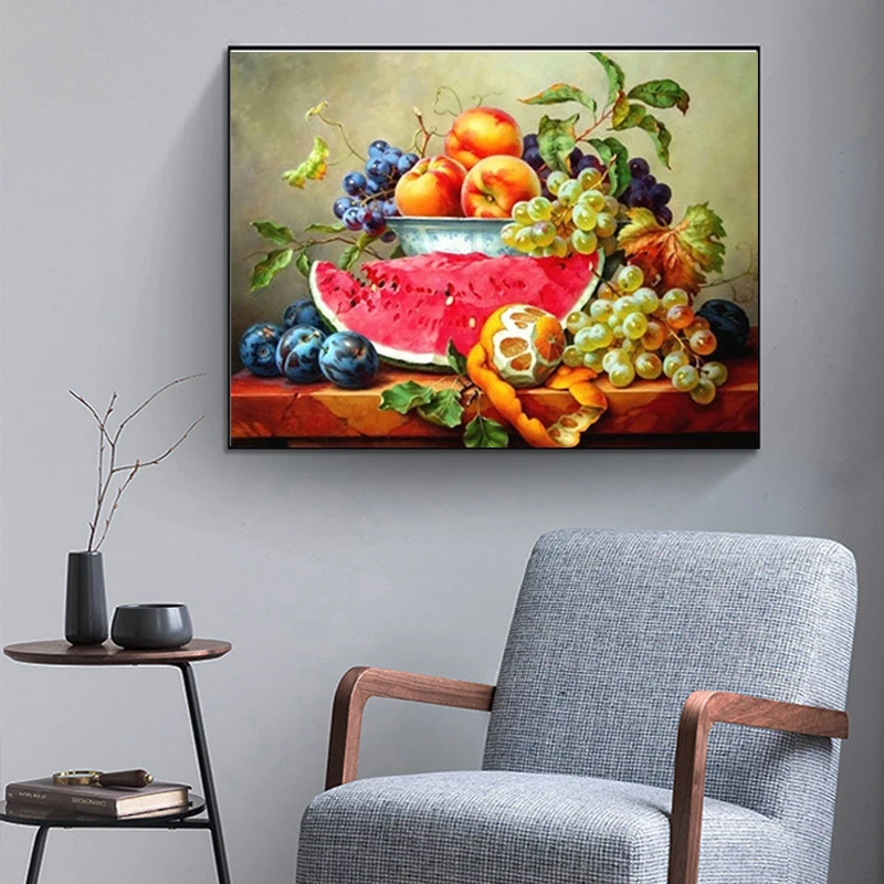 Diamond Painting 5D DIY Fruit Flower Full Circle Diamond Mosaic Embroidery