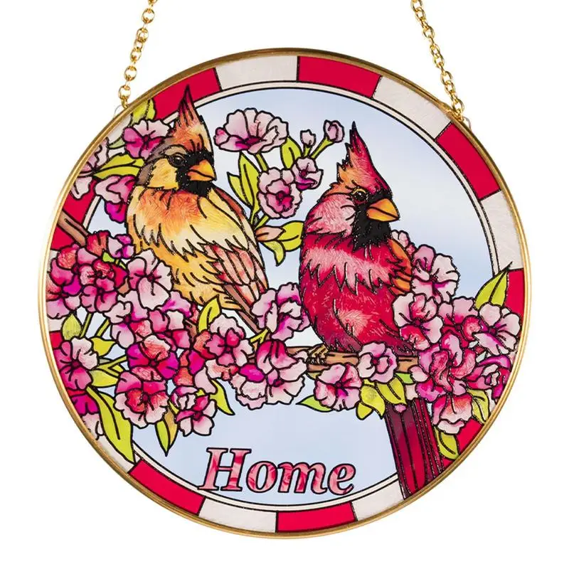 

Витражное украшение Cardinal, акриловое украшение на окно птицы, акриловая цветная стеклянная панель, солнцезащитные Ловцы на Рождество