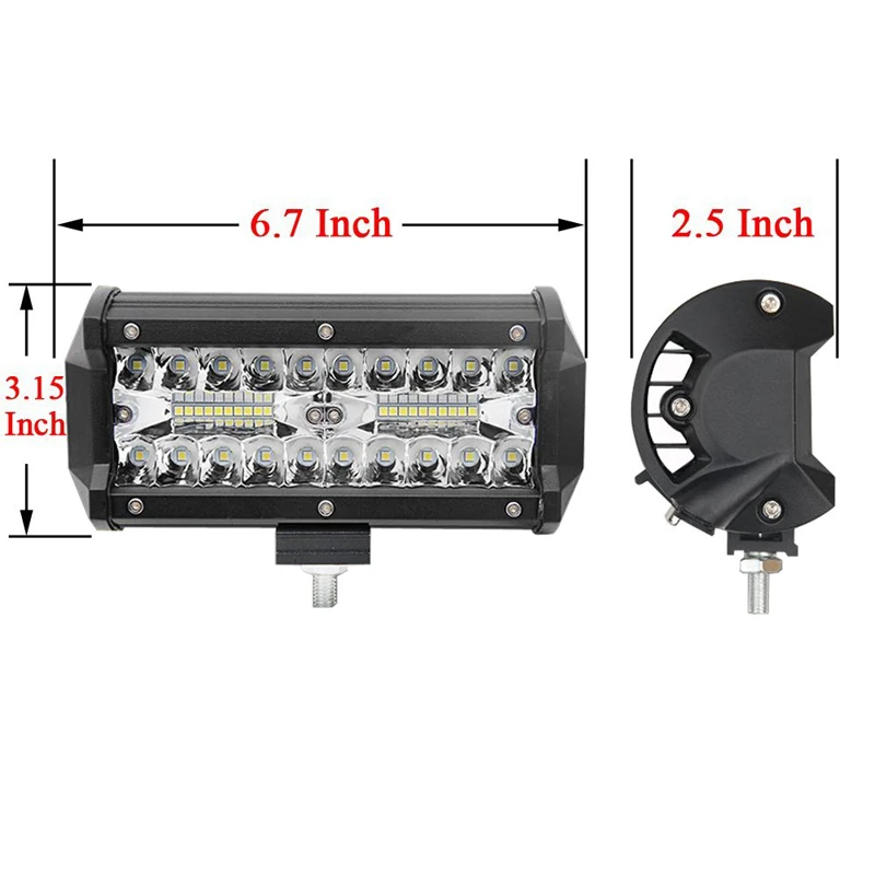 작업용 콤보 LED 라이트 바, 스팟 플러드 빔, 오프로드 보트 자동차 트랙터 트럭, 4x4 SUV ATV, 12V, 24V, 7 인치, 120W