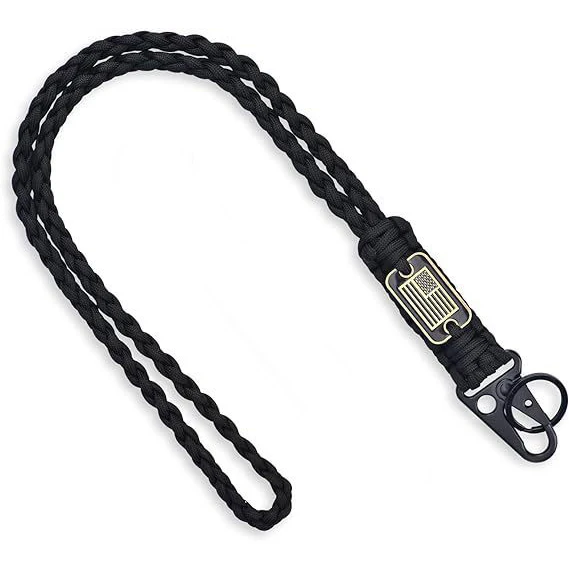 MAGITATI Portachiavi con cordino da collo in paracord 550 intrecciato resistente per uomini e donne, Motivo mimetico deserto, M MAGITATI Portachiavi con cordino da collo in paracord 550 intrecciato resistente per uomini e donne, Motivo mimetico deserto, M