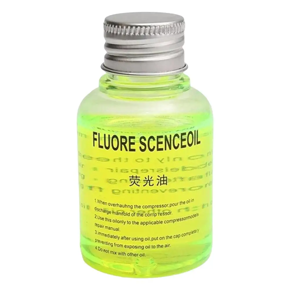 60ML 형광 오일 누출 감지기 테스트 UV 염료 형광 오일 염료 R134A R404A 냉매 용 자외선 누출 감지