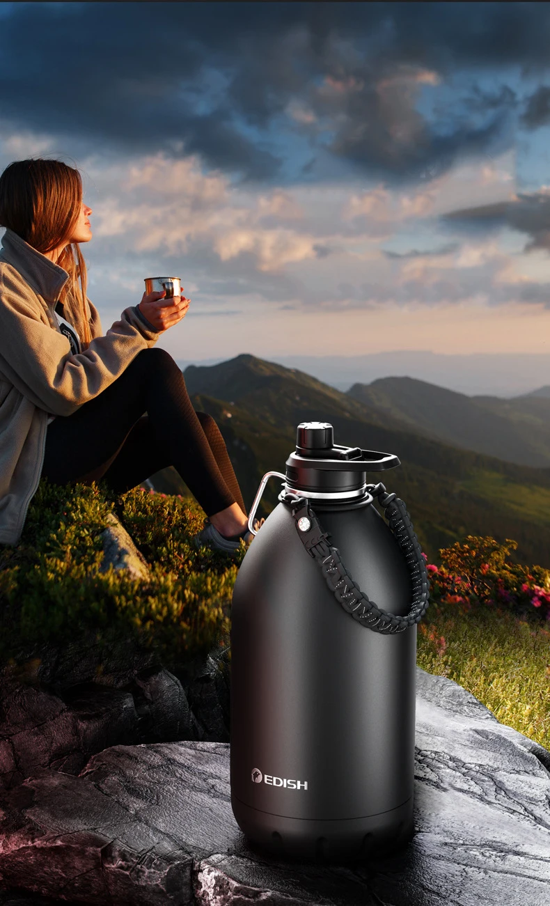 Large capacity 304 Stainless Steel Thermos Pot outdoor thermos cup portable car travel thermos bottle