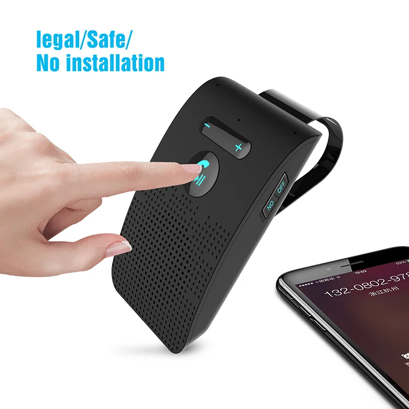 SP09 차량용 블루투스 호환 선 바이저 무선 자동차 스피커폰, 멀티 포인트 핸즈프리 스피커, 전자 자동차 액세서리 