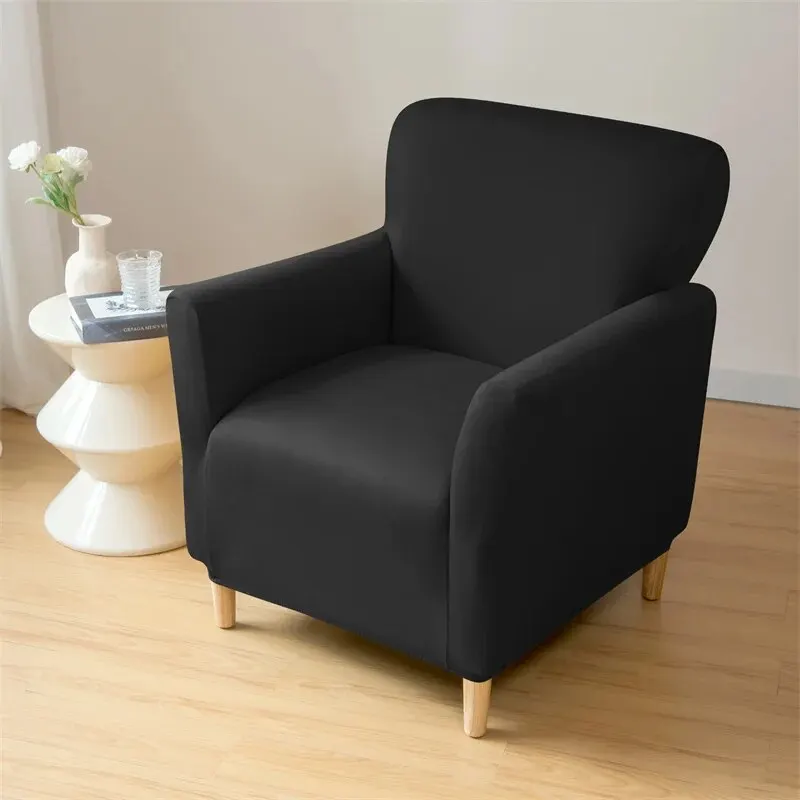 WaterRepellent Armchair Slipcover for LIving Room Elastic Spandex Square Tub Single Chair Sofa Sover Bedroom Office Bar Counter