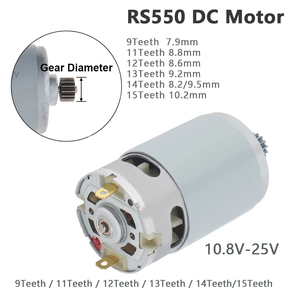 Motore RS550 12V Ad Alta Velocità – 35-55W, Per Macchinine Elettriche E Giocattoli Per Bambini