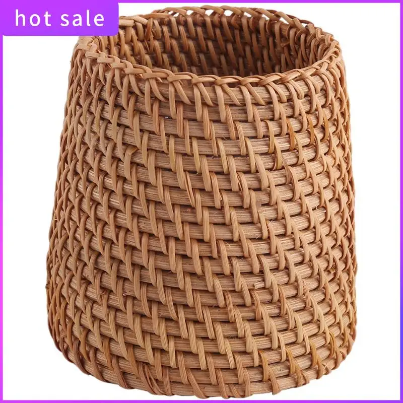 A84Z-Rattan Chopsticks Tube Shovel Spoons Bucket Dinner Knives Forks Tableware Storage Box Home Storage Baskets Organizer