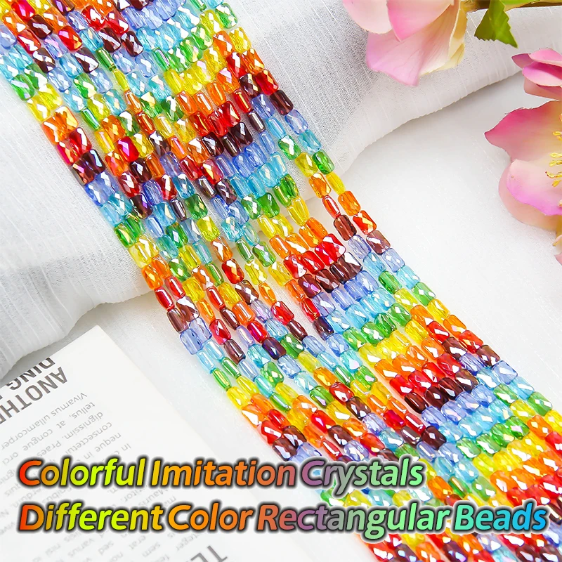

4 × 7 мм * 77 шт., Радужный прозрачный цвет, стандартный ассортимент для изготовления браслетов и ожерелий своими руками