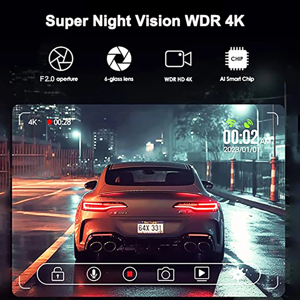  Cámara de tablero de espejo retrovisor de coche de 12 pulgadas  con resolución 4K DVR Super HD 3840 x 2160P grabadora de video de visión  nocturna acceso WiFi (nombre del color