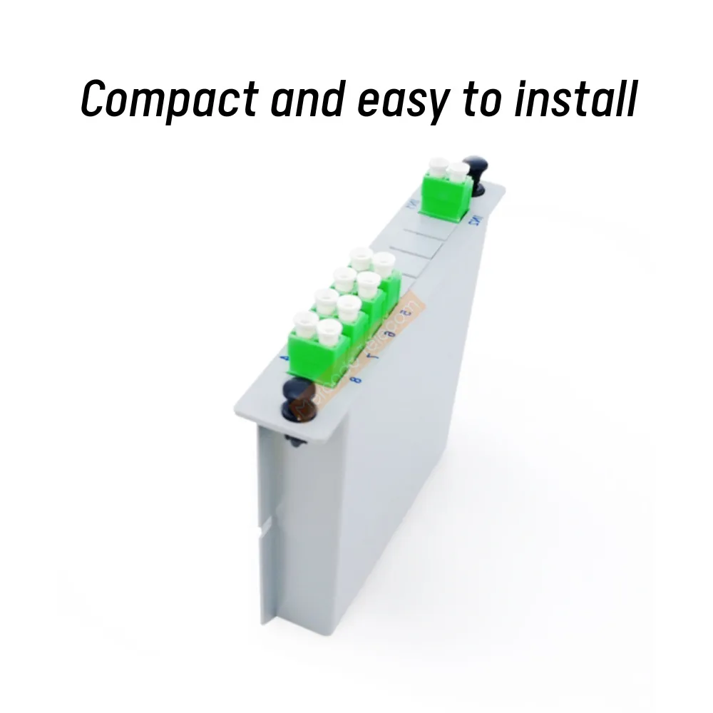 LC APC PLC 2x8 광섬유 분배기 박스 카세트 카드 삽입형 PLC 분배기 FTTH 광섬유 커플러 분배기