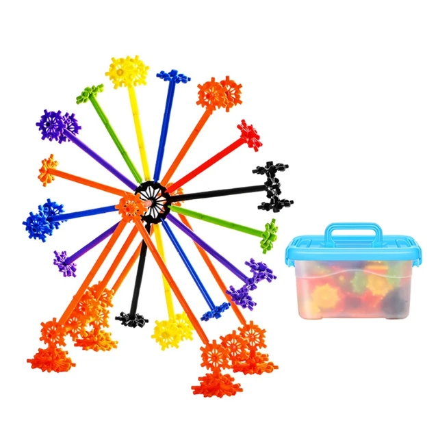 Colorful Interlocking Gear Flakes STEM Toy Color Recognition Space Building Skill Training Education Puzzle Toddler Toy 2