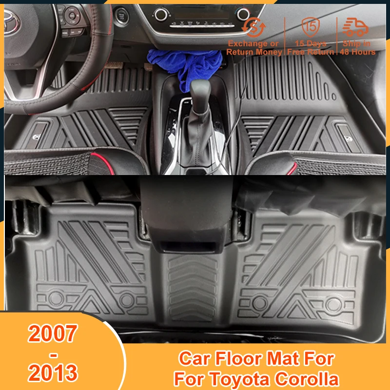

2007-2013 коврики для Toyota Corolla 2007, 2008, 2009, 2010, 2011, 2012, аксессуары, водонепроницаемые Нескользящие коврики из ТПЭ с защитой от царапин