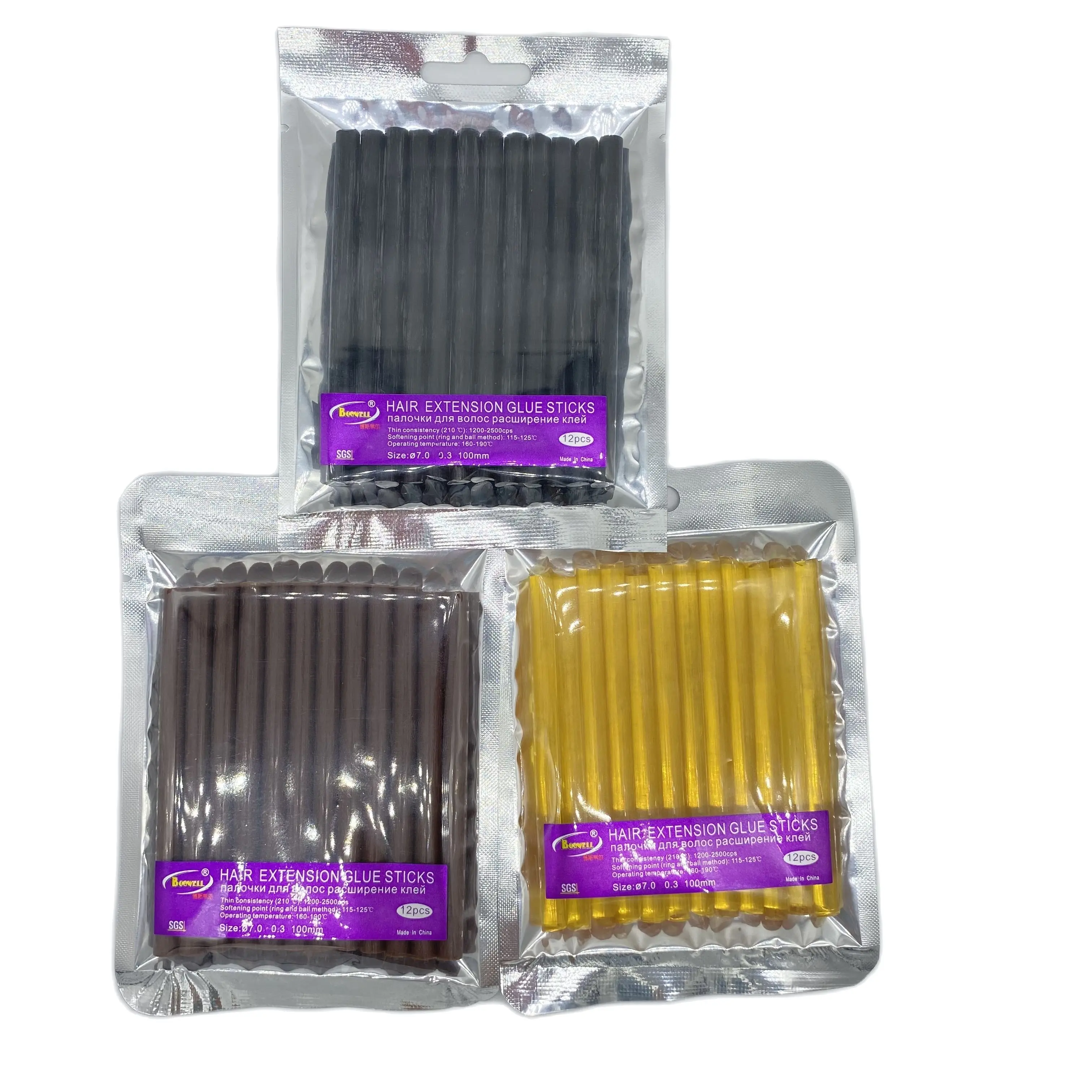 Yellow Hair Extension Glue Sticks - 24 PCS