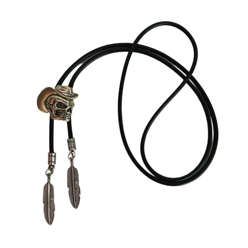 

Bolo Tie for Male Skull Bolo Tie Necktie Collar Pendant Western Necklace for Teens Cowboy Rodeos Neckwear