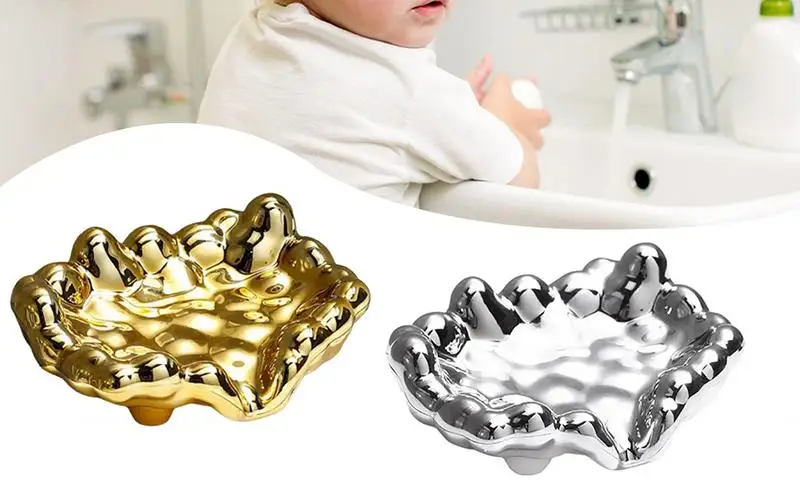 

Punch Free Hot Stamping Style Sink Sponge Drain Box Jewelry Holder Dish Electroplating Sponge Drain Holder for Kitchen Sink Tray