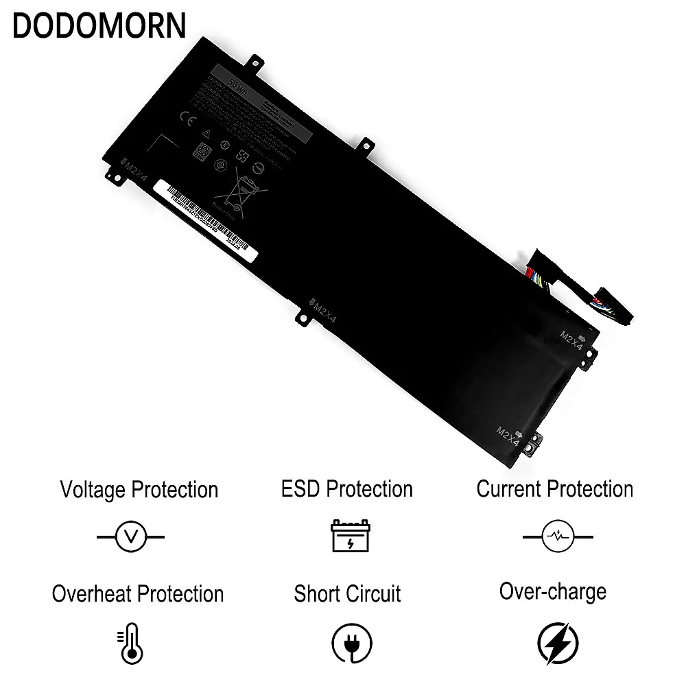 Dodomorn Rrcgw Bateria do Portátil para Dell Precision 5510 Xps 15 9550 4gvgh M7r96 62mjv Baterias do Caderno 56wh 4912mah 11.4v - Imagem 6