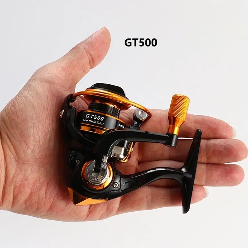 Spinning Fishing Reels Fishing Reels 5.2:1 Mini Spinning Reel Outdoor Ice Fishing Sea Rock Raft Angling Rod Gear Metal Spool Tackle Carp Crucian Bass Reels