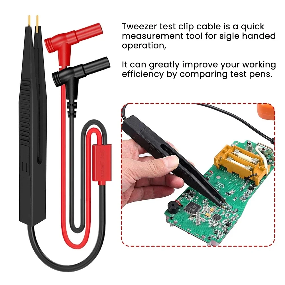 Cleqee P1510 SMD 칩 부품 멀티미터 테스트 후크 클립 핀셋 리드 LCR 테스트 도구 테스터 미터 펜 프로브 4mm 바나나 플러그