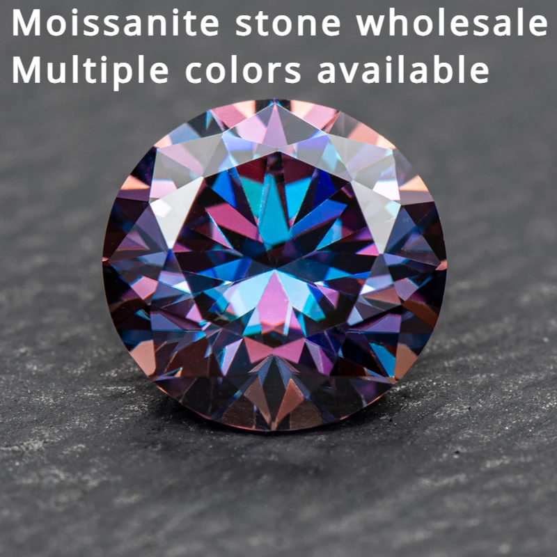 Moissanite Round Cut Multiple Colors Available Charms Gemstone for Diy Jewelry Rings Earrings Making Wholesale with Certificate