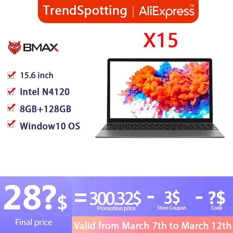BMAX-X15-laptop-da-15-6-pollici-Intel-4120-CPU-Quad-Core-windows-10-Notebook-1920 Offerta BMAX X15 a 314€, Notebook cinese per OFFICE