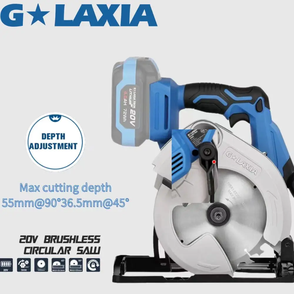 

Electric Circular 20V Brushless Saw Battery Such Cutter With Adjustmental Angle Power Tool Charging Saw For Woodworking Cutting