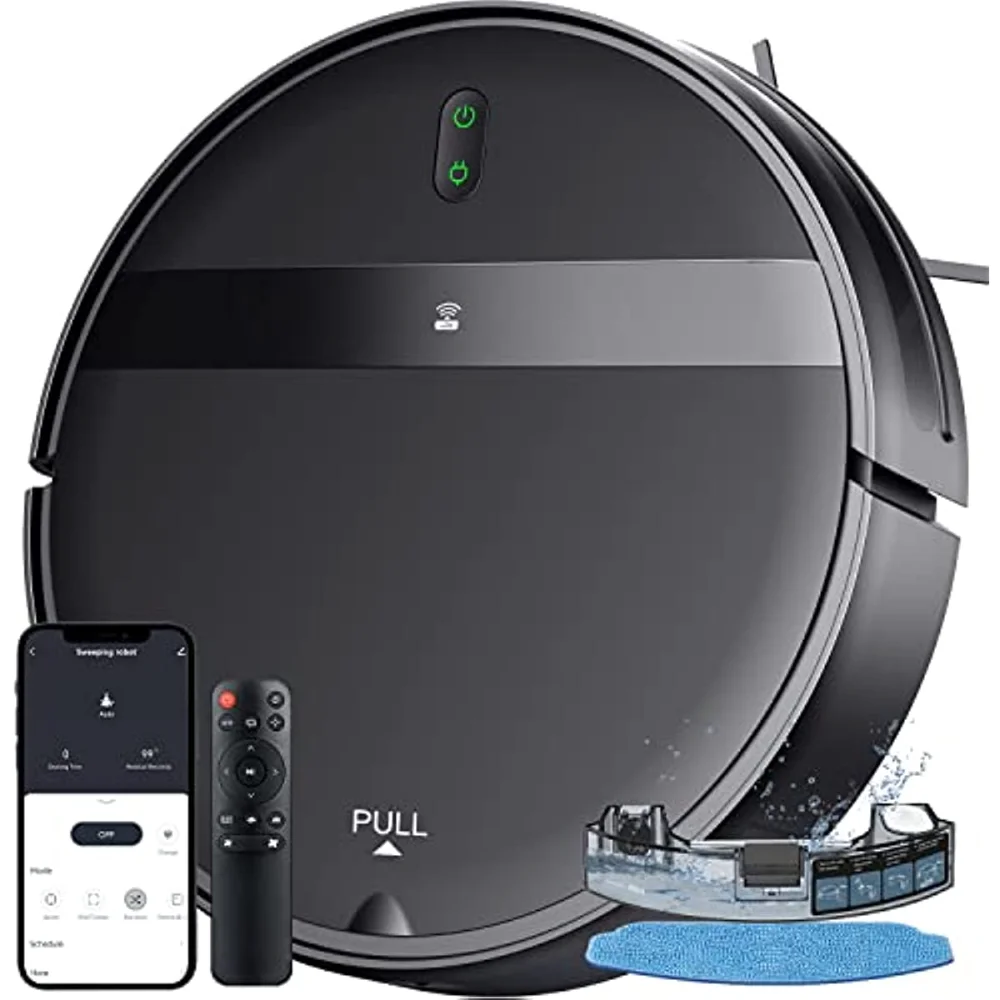 

MANVINS Robot Vacuum and Mop Combo, App/Alexa, Robotic Vacuum with WiFi/Bluetooth, Self-Charging Mopping Robot Vacuum Cleaner.