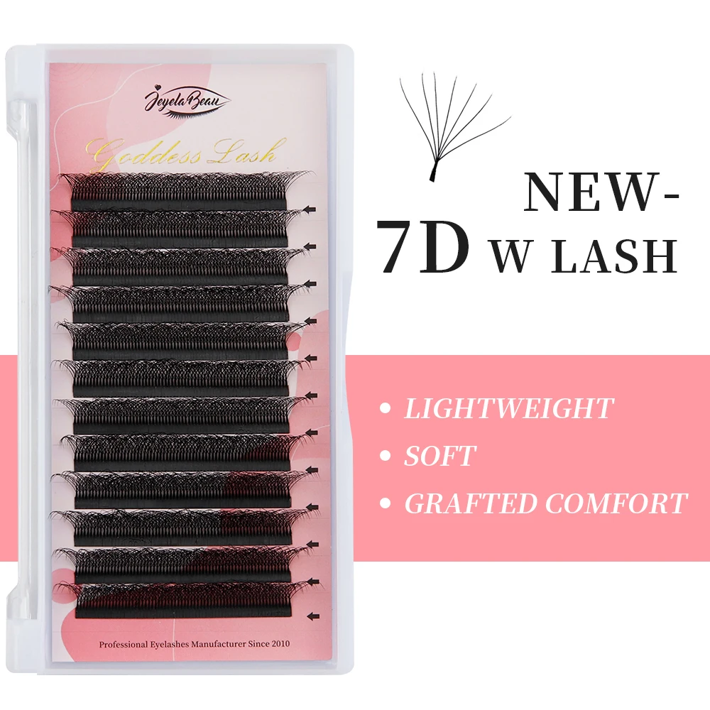 

Goddess 7D W Shape Lashes Hand Waved Premade Fans Eyelash Extensions Full Lashes Natural Soft Light Individual Matte Dense