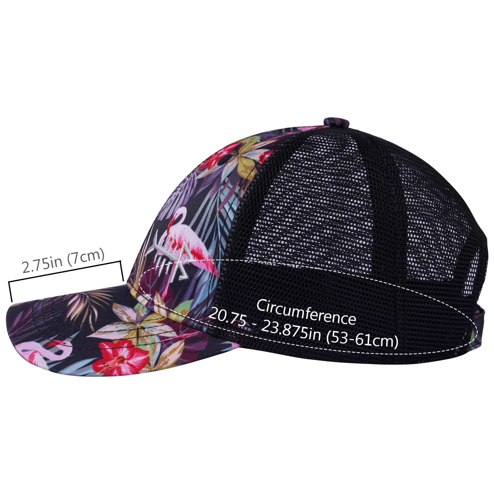 Bassdash Altimate Fishing Golf Hat Mesh Back For Men Women Adjustable Baseball Trucker Peaked Cap Flamingo Camouflage Print baseball caps golf caps