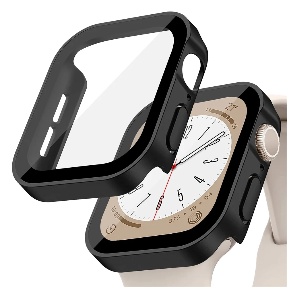 Waterproof Glass Cover with Screen Protector for Apple Watch Accessories