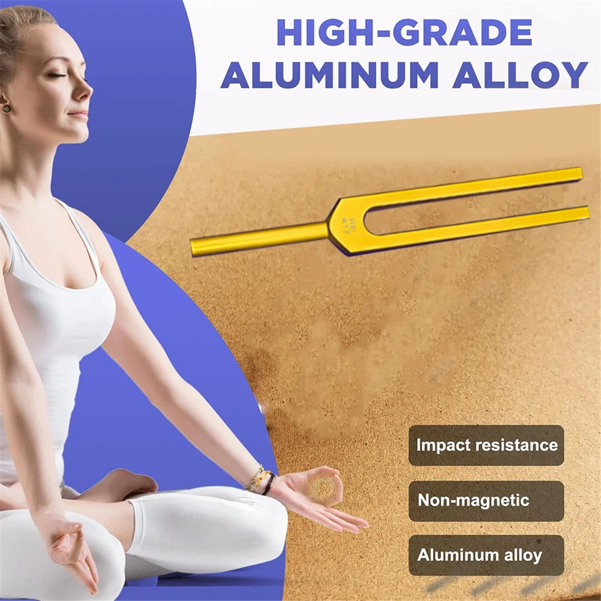 B48B-Colorful Aluminum Alloy Tuning Forks, Tuning Forks for Therapy, Voice Therapy with cleaning cloth base
