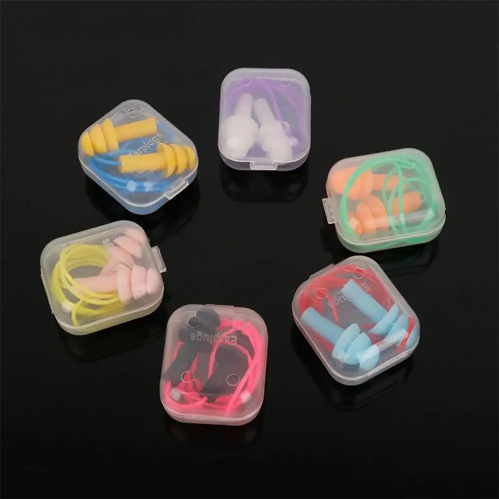 Sleep Waterproof Swim Ear Plugs Shower Noise Reduction Box-packed Silicone Earplugs Nasal Protection Earplugs Nasal Clip mrobo d5 8g hd 1080p clip on voice recorder noise reduction audio recording device