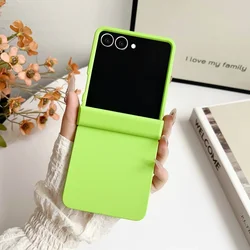 Dopamine Candy Color Ultrathin Matte Case with 2 - in - 1 Hinge Protection for Galaxy Z Flip 8 (Green)