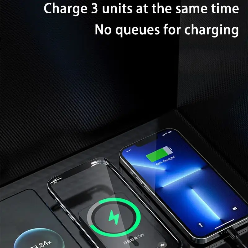 Фото Lenovo 50000 мАч магнитное Беспроводное зарядное устройство Power Bank Magsafe Внешняя батарея Быстрая Зарядка Power Bank для Android iPhone Xiaomi №5