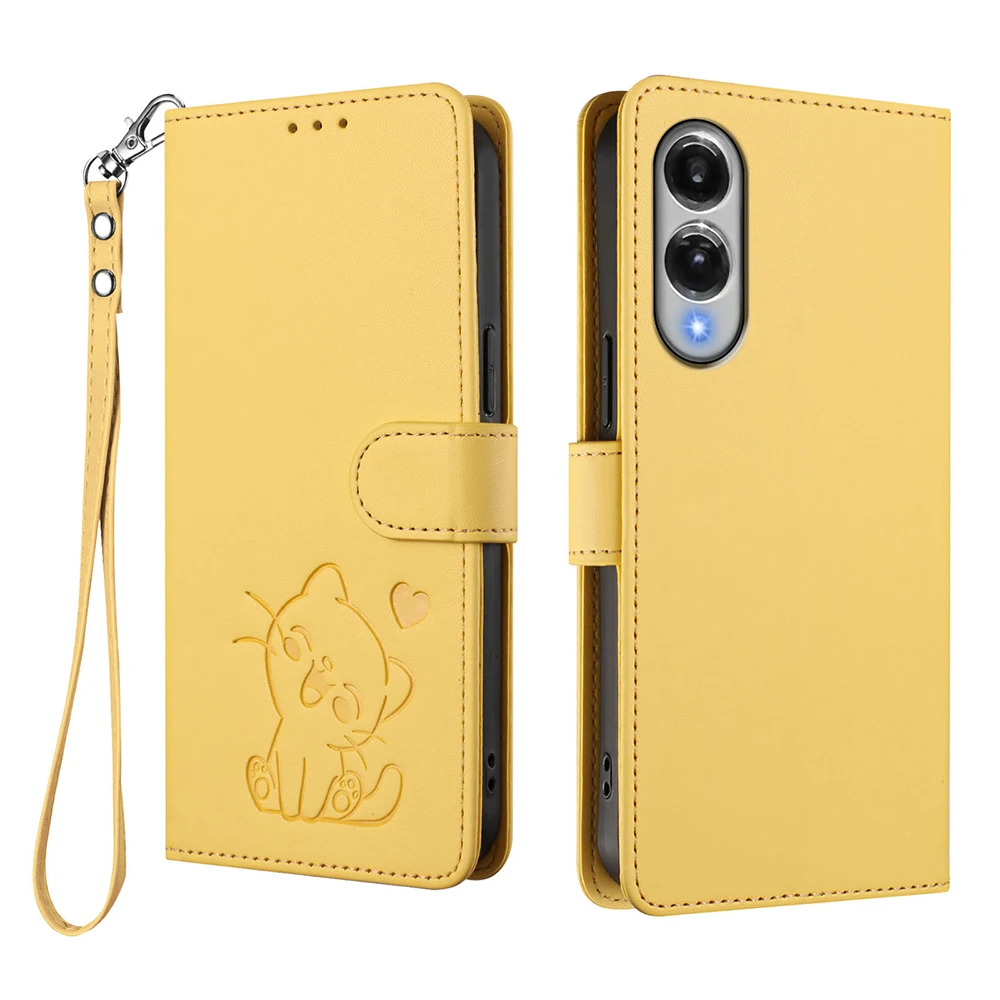 Lovely Cat Flip Leather Wallet Phone Cover with Card Holder