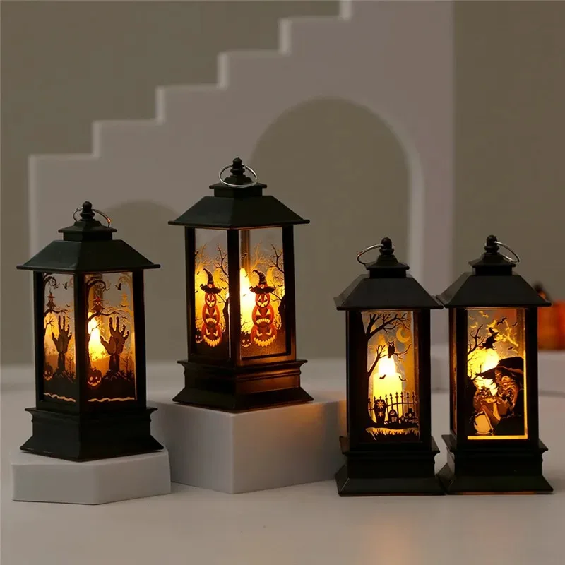 LED Pumpkin Lantern Halloween Party Horror Ghost Festival Bar Haunted House Ornaments Halloween Decoration Wind Lamp Kids Gift