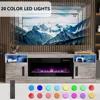 70" Entertainment Center with LED Lights,Remote Control,TV Media Console,Fireplace TV Stand with 36" Fireplace Up to 80" TVs 5