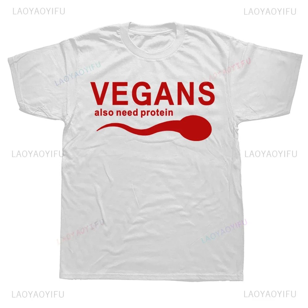 

Веселая Футболка с принтом алфавита для веганов, уличная Универсальная футболка в стиле Харадзюку с белком Y2K для мужчин и женщин