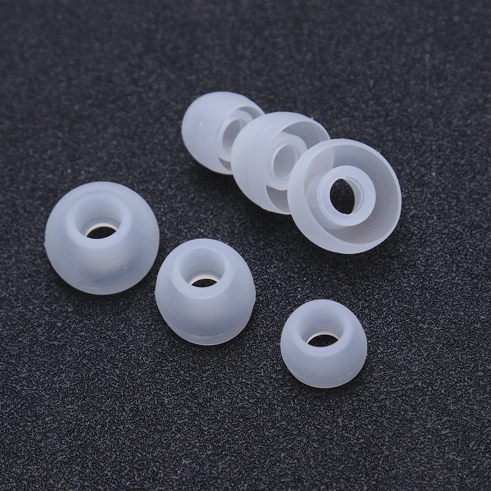 Comfortable Silicone Earphone Earplugs - 3 Pairs (6pcs) Multi-Size Ear Tips Replacement