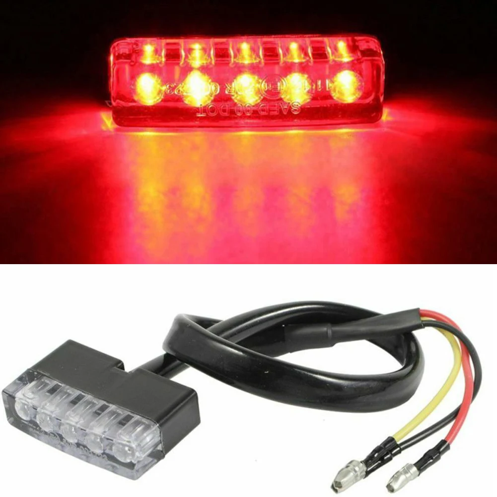 

12V Motorcycle Rear Tail Light Motocross LED Brake License Plate Light Motorbike Motorcycle Running Stop Lights
