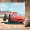 Anime Red Lightning McQueen Cars Shower Curtain 1pcs Cartoon Bath Screen Curtains with Hooks for Bathroom Decor Waterproof 2